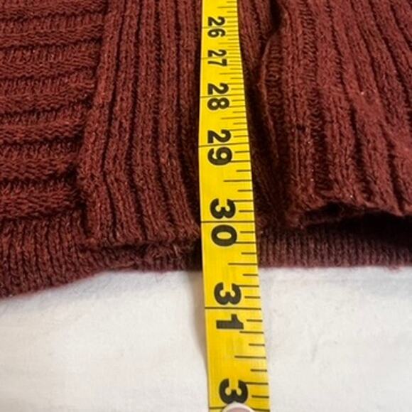 Fortune + Ivy Raiden Tab Open Front Cardigan Sweater Size Medium Maroon Academia - Picture 5 of 12